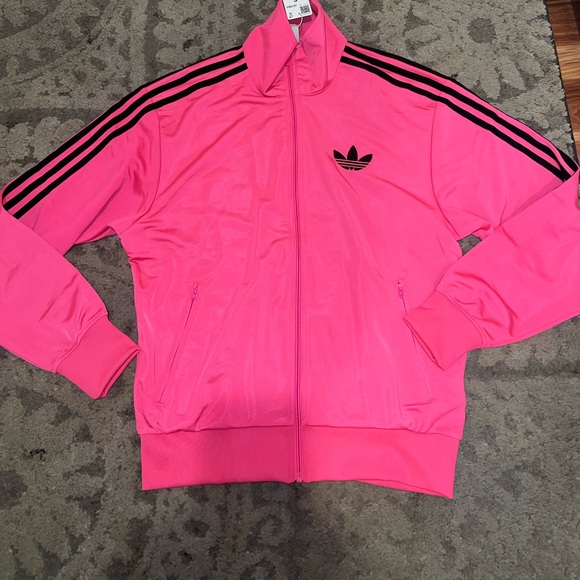 NWT adidas Originals Womens Medium Firebird Tracksuit Lucid Pink Loose Fit Set M - Picture 11 of 13